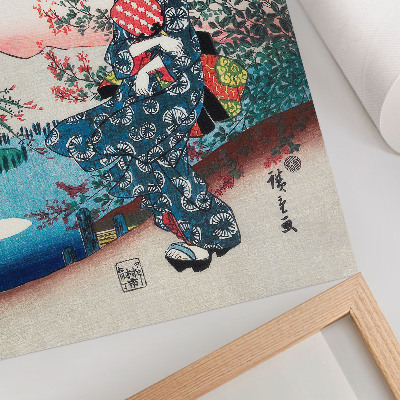 Poster na stenu Japonka (1844-1846), vintage drevoryt od Utagawy Hiroshige