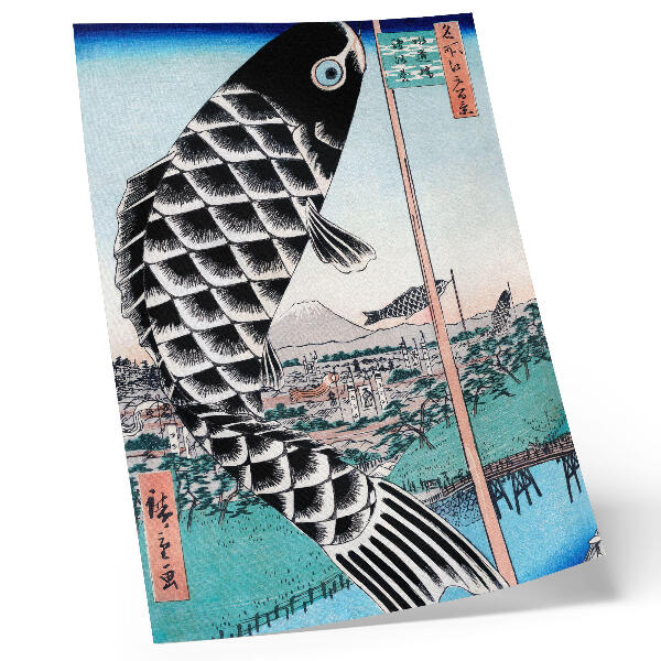 Plagát do obývačky Most Suidobashi a Surugadai v Utagawa Hiroshige (1857)