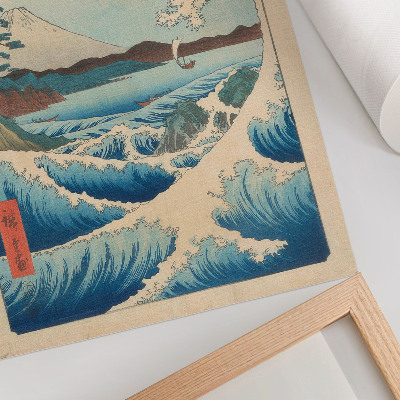 Poster na stenu Veľká vlna na pláži Satta v Suruge, zo série Tridsaťšesť pohľadov na Fuji (Fuji Sanjuroku Kei) od Utagawy Kuniyos