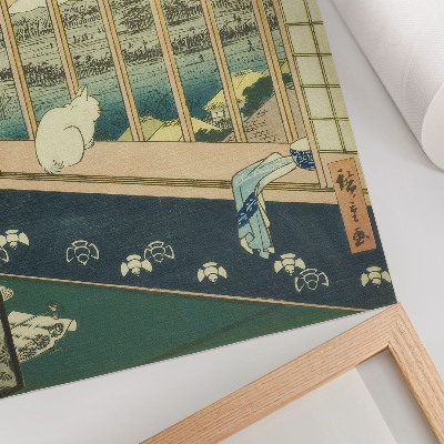 Plagát do obývačky Ryžové polia Asakusa a festival Torinomachi zo série Sto slávnych pohľadov na Edo od Hirošigeho