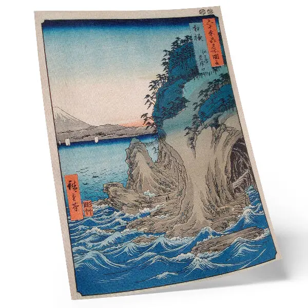 Plagát do obývačky vchod do jaskyne na ostrove Enoshima v provincii Sagami, č. 15, autor: Utagawa Hiroshige