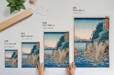 Plagát do obývačky vchod do jaskyne na ostrove Enoshima v provincii Sagami, č. 15, autor: Utagawa Hiroshige