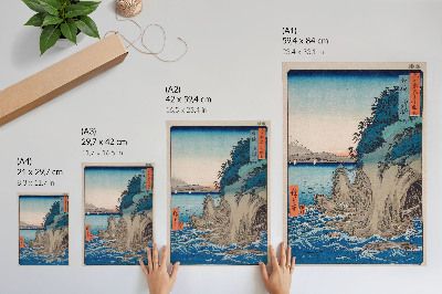 Plagát do obývačky Vchod do jaskyne na ostrove Enoshima v provincii Sagami, č. 15, Utagawa Hiroshige