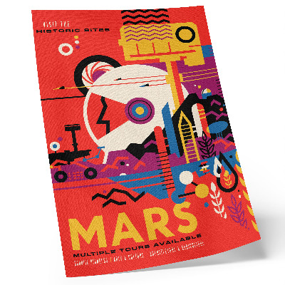 Plagát do obývačky Vesmírne cestovanie na planétu Mars