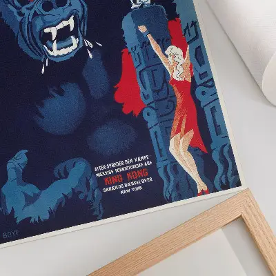 Plagát do obývačky dánsky filmový plagát ku filmu King Kong z roku 1933