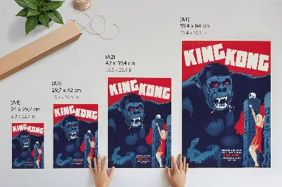 Plagát do obývačky dánsky filmový plagát ku filmu King Kong z roku 1933