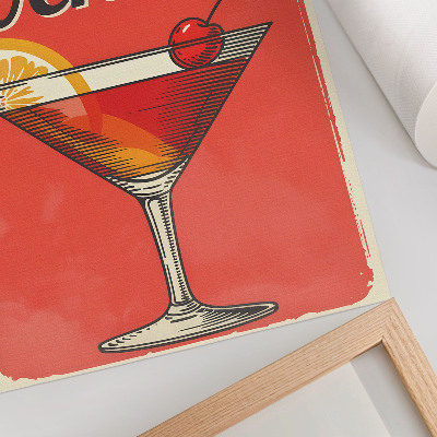 Poster na stenu Koktail Negroni s citrónom a čerešňou