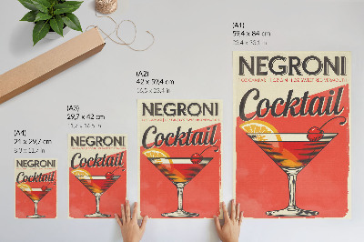 Poster na stenu Koktail Negroni s citrónom a čerešňou