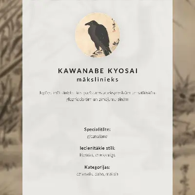 Plagát na stenu mačka chytá žabu od Kawanabeho Kjosaiho