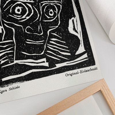 Poster na stenu „Die Aktion“, ročník 6, č. 39/40 (1916), abstraktná ilustrácia hlavy od Egona Schieleho