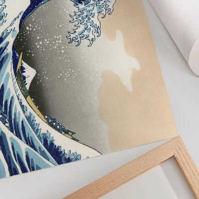 Plagát do izby Veľká vlna pri Kanagawe (1760 – 1849) od Hokusaia – japonská drevotlač ukijo-e