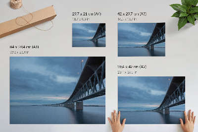 Poster Moderný most cez pokojnú vodu