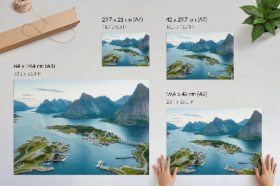 Plagát do izby Fjordy, hory, mesto, pokoj a harmónia