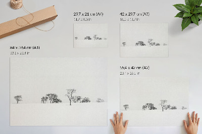 Plagát do izby Minimalistická scenéria zima stromy pokoj