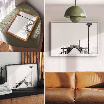 Poster Minimalistický most, priamočiara architektúra