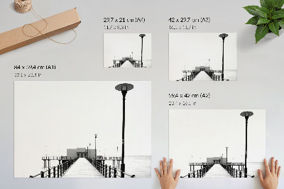 Poster Minimalistický most, priamočiara architektúra