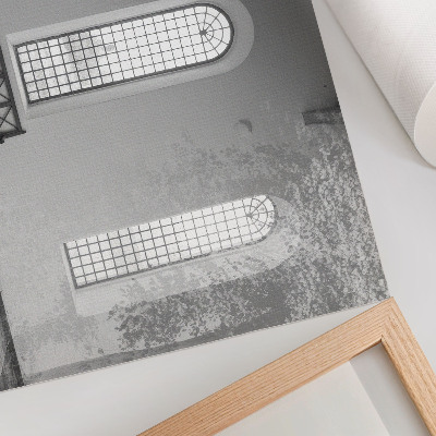 Poster Minimalistický interiér s oknami a rastlinami