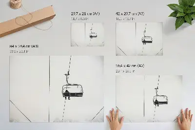 Plagát do izby minimalizmus so zimnou krajinou v znamení samoty a pokoja