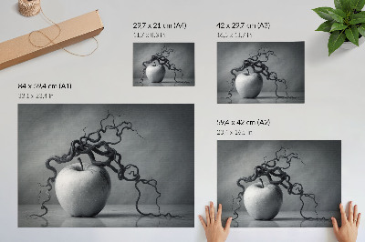 Retro plagát Kontrast jablka a konára je harmonický monochromatický