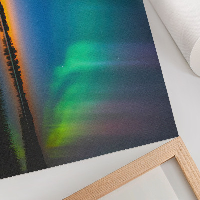 Poster Aurora nad jazerom, magická atmosféra