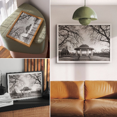 Plagát do izby Elegantný altánok symetria čiernobielych odtieňov