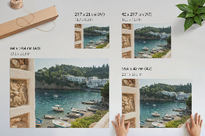 Poster Zátoka Boats Stredomorské kopce