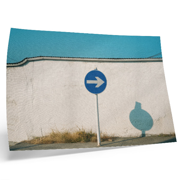 Retro plagát Minimalistický nápis na bielej stene