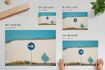 Retro plagát Minimalistický nápis na bielej stene