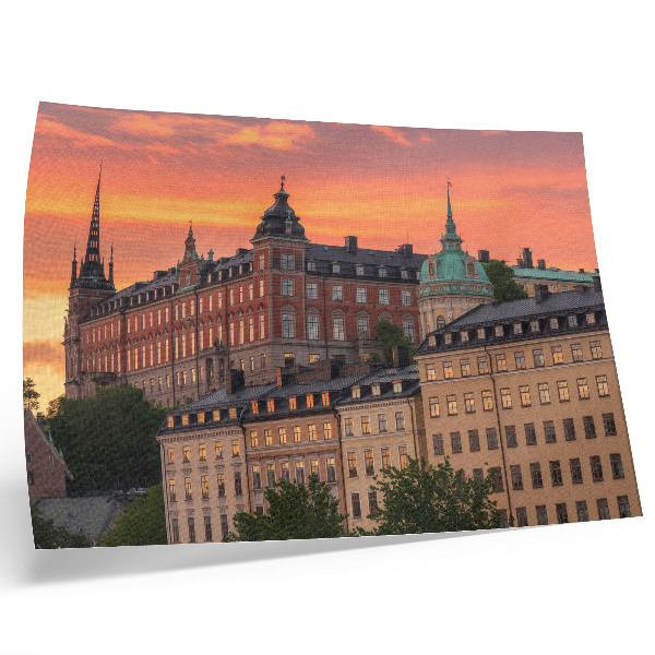 Poster Západ slnka, očarujúce budovy, historická atmosféra