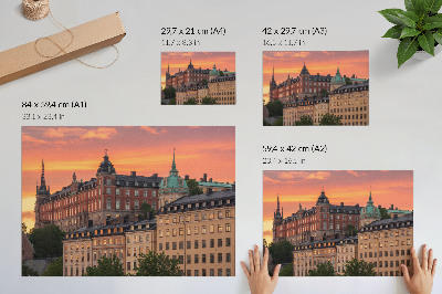 Poster Západ slnka, očarujúce budovy, historická atmosféra