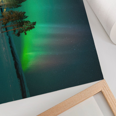 Poster Kúzlo polárnej žiary, úžasné farby a pokojná atmosféra
