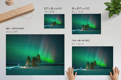 Poster Kúzlo polárnej žiary, úžasné farby a pokojná atmosféra
