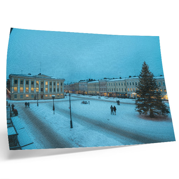 Plagát do izby Zimná krajina, klasická architektúra, vianočná atmosféra