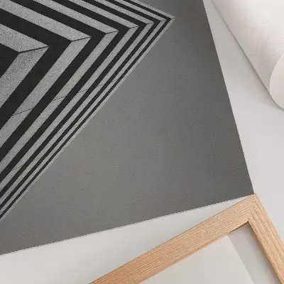 Retro plagát so zobrazením symetrie čiar v monochromatickom dynamickom kompozičnom štýle