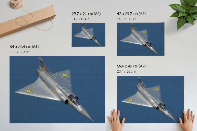 Retro plagát Dynamické vojenské lietadlo vo vzduchu