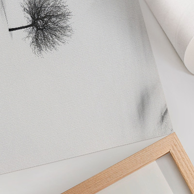 Poster Motív harmónie minimalistickej zimnej stromovej krajiny