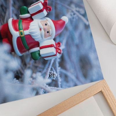 Poster Santa Claus s darčekmi v zimnom prostredí