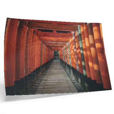 Poster Hĺbka symetrie oranžových stĺpov tunela
