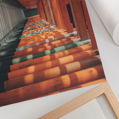 Poster Hĺbka symetrie oranžových stĺpov tunela