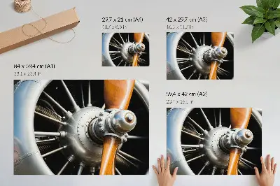 Retro plagát kovové vrtuľové prvky s industriálnym dizajnom