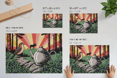 Poster Dynamická lesná scenéria bohatá na detaily