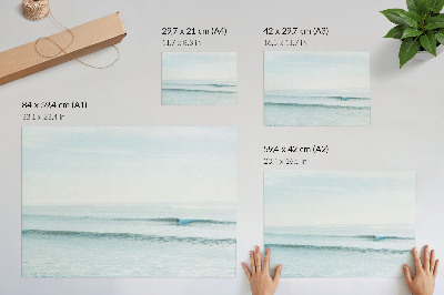 Poster Oceánske vlny surfer pokojný minimalista