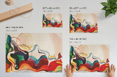Poster Dynamické vlny farieb sa navzájom prelínajú