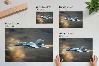 Poster Moderná stíhačka v dynamickom lete