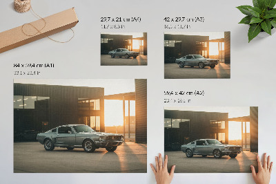 Plagát do izby Klasické auto s architektonickým pozadím