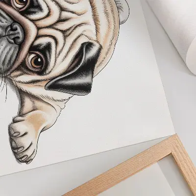 Plagát do izby ilustrácia psa v útulných teplých farbách s detailmi