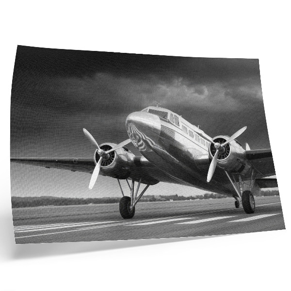 Poster Staré lietadlo v monochromatických farbách