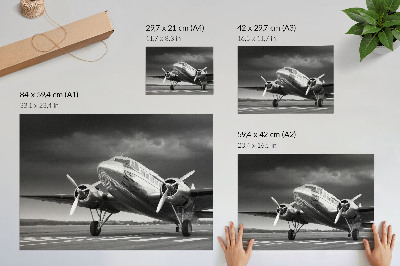 Poster Staré lietadlo v monochromatických farbách