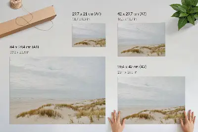 Retro plagát minimalistická piesočnatá pláž v pokoji