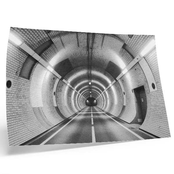 Plagát do izby Symetrický čiernobiely tunel s oblúkmi